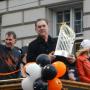 Giants manager Bruce Bochy with the World Series trophy