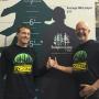 Mike Kahn, Sempervirens Fun's communications dude, with Board President (and Santa Cruz Warriors superfan) Fred Keeley. Photo courtesy Sempervirens Fund.