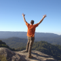Celebrating the breathtaking view at Castle Rock State Park. Photo copyright Mike Kahn.