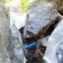 The trip downriver: rock-hopping and slogging. Photo courtesy Brooke Wright.