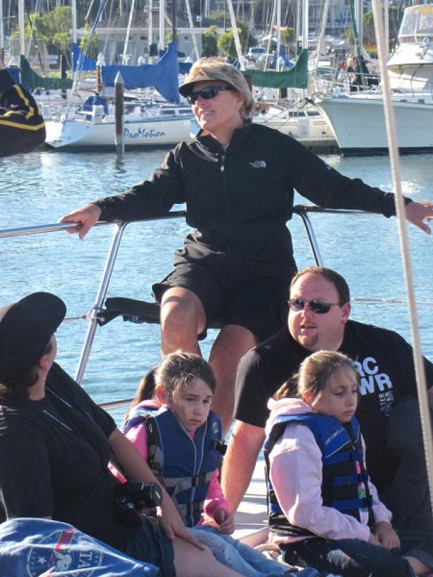 Passengers get ready to sail on the O'Neill catamaran. Photo by Michael Roberts.