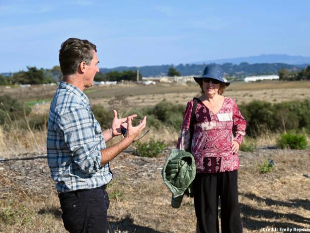 Bryan Largay at Watsonville Slough Farm, one of the Land Trust of Santa Cruz County's agricultural properties. Credit: Emily Repech