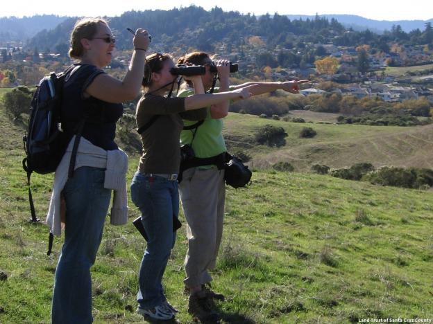 Birding at Glenwood Open Space Preserve in Scotts Valley. Credit: Land Trust of Santa Cruz County.