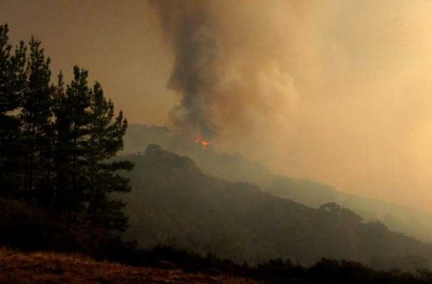Dec. 16: Mt. Clemile on our subdivision bursting into flames just at sundown.