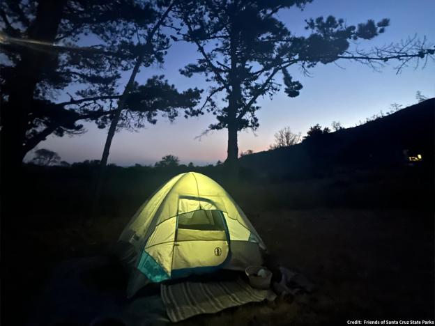 Doesn't camping look good?! Rancho del Oso, Big Basin Redwoods State Park. Credit: Friends of Santa Cruz State Parks