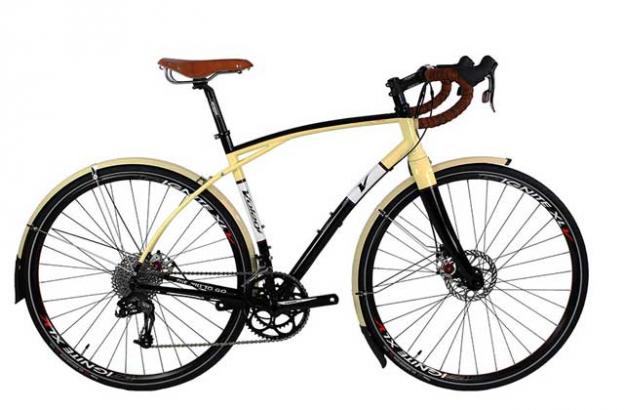 The curved tubes of Volagi's Longbow Flex design give this steel-frame Viaje an organic look. 