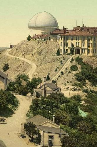 UC Santa Cruz’s James Lick Observatory, built atop Mt. Hamilton east of San Jose in 1888, was home to the world’s first mountain-top telescopes. Credit: Detroit Publishing Co. 1902 photochrome postcard.