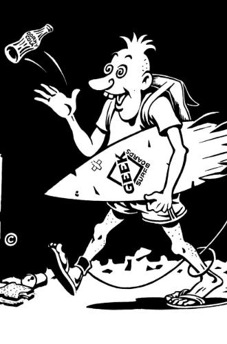 The iconic Pack Your Trash! design and cleanup campaign by the Pleasure Point Night Fighters. © Pack Your Trash (packyourtrash.com)