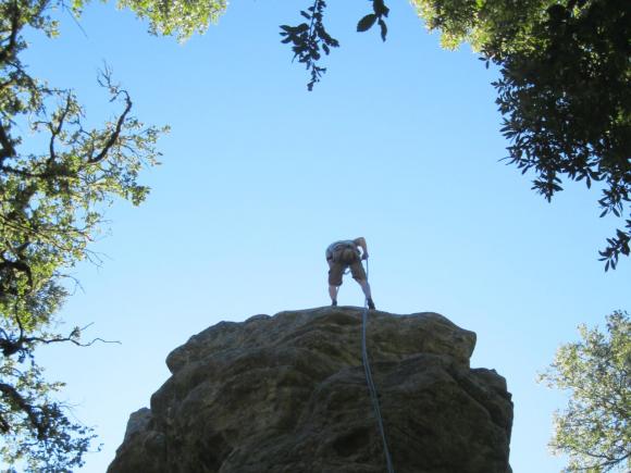 Vaqueros sandstone outcroppings make Castle Rock one of the premiere climbing destinations in the San Francisco Bay Area. Photo courtesy of Friends of Santa Cruz State Parks.